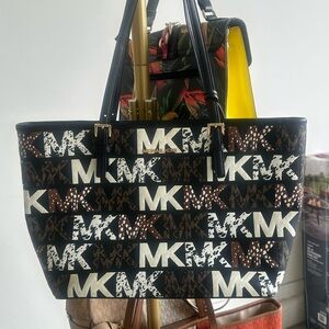 Michael Kors Black and Brown Logo Tote